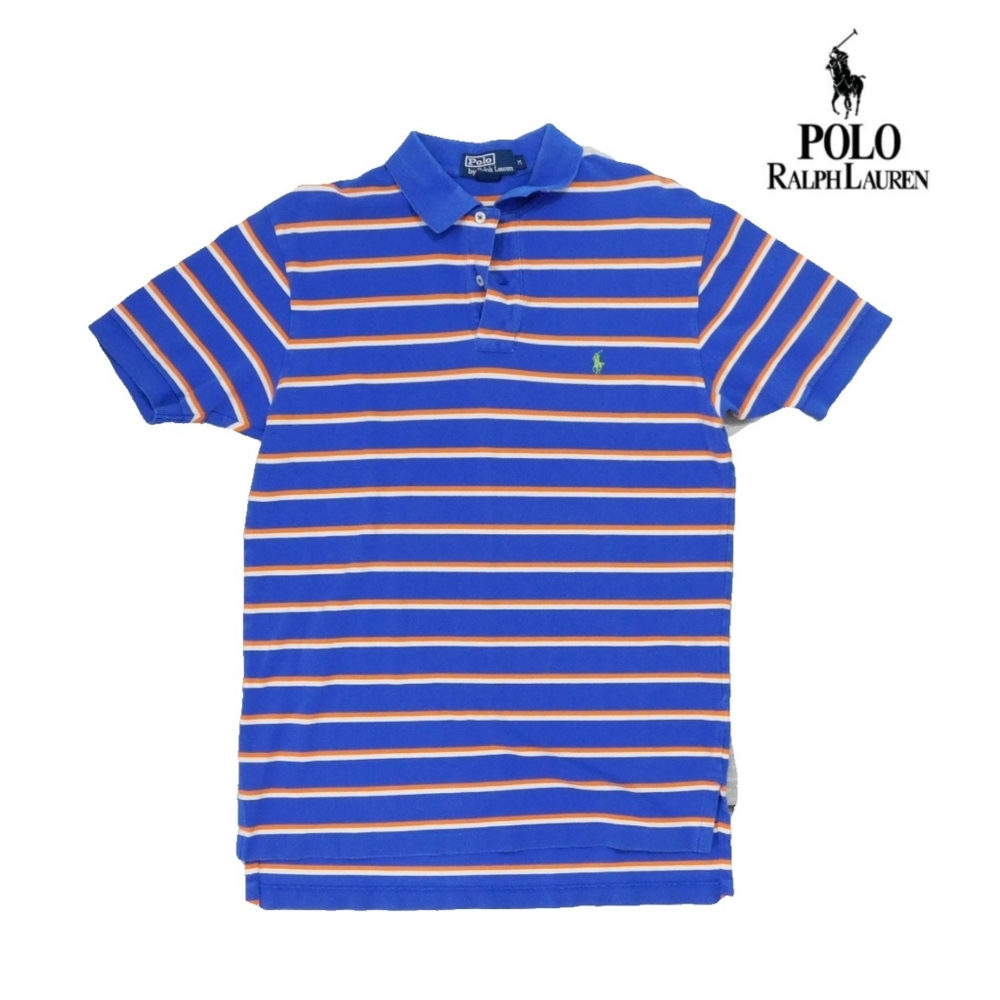 POLO RALPH LAUREN MENS L COTTON STRIPE POLO - Picture 1 of 4
